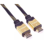 PremiumCord GOLD 4K HDMI High Speed + Ethernet kabel, pozlačeni konektorji, 3 m