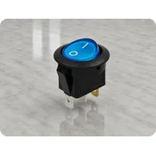 AV-Elmak Avtomobilski stikalo z vzvodom I/0, modro, osvetljeno, DC: 12 V/16 A [52460]