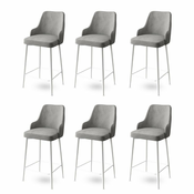 HANAH HOME Set 6 barskih stolica Enox Grey White