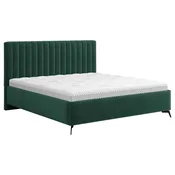 Hom`in OBLAZINJENA POSTELJA 140 cm x 200 cm , tekstil gozdno zelena