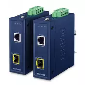Planet IECC-210-KIT Industrial EtherCAT Media Converter Kit (IECC-210T + IECC-210R, -40~75 degrees C, Dual 9~48V DC, 1 x 100TX RJ45, 1 x 100FX SFP, BECKHOFF EtherCAT conformance test tool verified)