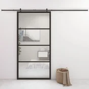Klizna vrata od aluminija i stakla ESG 102,5 x 205 cm crna