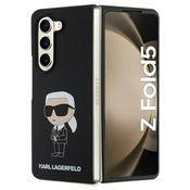 Originalen ovitek Karl Lagerfeld Saffiano Ikonik Metal za Samsung Galaxy Z Fold5 - črn