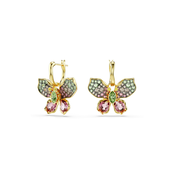 Swarovski Uhani rumena/zlata/zelena/roza