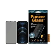 PanzerGlass Kaljeno steklo PanzerGlass E2E Super+ Microfracture antibakterijsko zasebno za iPhone 12 Pro Max - s črnim okvirjem