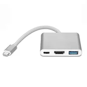 INF USB-C adapter z več vrati na USB, USB-C (USB PD), združljiv s 4K HDMI, (21274823)