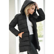 Z9770 DEWBERRY WOMENS COAT-BLACK-BLACK