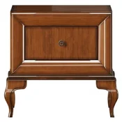 Casa Padrino luxury Art Deco bedside table high gloss brown 70 x 42 x H. 65 cm - Solid wood side table with drawer - Luxury bedroom furniture - Luxury Art Deco Furniture