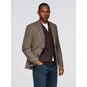 Ombre Elegant mens plaid blazer with wool blend - grey
