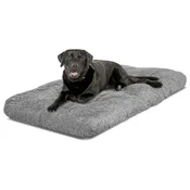 shumee Blazina za pasjo posteljo visoka stranica shaggy 130x90 cm svetlo siva