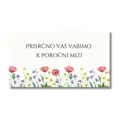 Personal Kartica kot povabilo za mizo - Travniško cvetje Izberite količino: 31 kos - 60 kos
