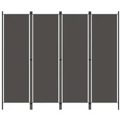 Vidaxl Paravan 4-delni antraciten 200x180 cm