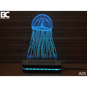 Black Cut 3D Lampa Meduza, Svetloplava