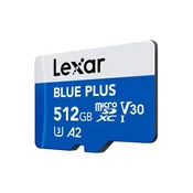 Spominska kartica Lexar BLUE PLUS, Micro SDXC, 512GB, 170MB/s, U3, V30, A2, UHS-I, z adapterjem