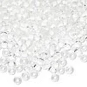 Kašaste perle (seed beads) 4 mm providna boja unutra bela