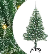 Vidaxl Umjetno božično drevo s snežno obloženimi vejicami in LED lučko