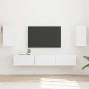 Set TV komoda Zidne 5 pcs Bijelo Konstruirano drvo