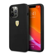 Ferrari Ovitek Ferrari Silicone Metal Logo MagSafe za iPhone 13 Pro Max - črna