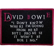 David Bowie I Dont Know Where Im Going Našitek za šivanje