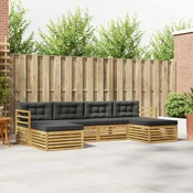 Set vanjskih sofa 6 kom. Bijela i antracit Cvrsto drvo akacije