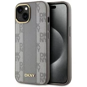 Ovitek DKNY DKHMP15MPCPVSLE iPhone 15 Plus 6.7 trda bež zaščita s kariranim vzorcem usnja MagSafe (DKHMP15MPCPVSLE)