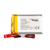 shumee Li-Po baterija LP803450 Akyga AKY0647 3,7 V/1500 mAh PCM JST 2-pinski konektor 150 mm