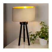 Duolla - Stona lampa OVAL VEGAN 1xE27/15W/230V precnik 30 cm krem boja