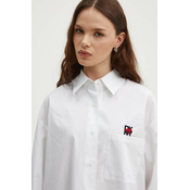 Pamučna košulja Dkny HEART OF NY za žene, boja: bijela, relaxed, s klasičnim ovratnikom, D2B4A103