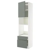 METOD/MAXIMERA Visoka omara za vgrad gspd aparate, bela/Nickebo mat sivo-zelena, 60x60x240 cm
