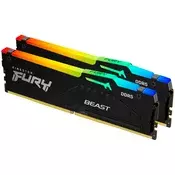 DDR5 64GB 6000MHz CL38 KIT (2x32GB) Kingston RGB Fury Beast 1,35V črna (KF560C36BBEAK2-64)