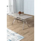 Hanah Home trpezarijski sto Vae, 160 × 90 cm, ploca u dekoru belog mermera, hromirane noge