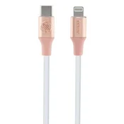 Guess Kabel Guess Ebossed Logo USB-C/Lightning 1.5m hitro polnjenje - roza