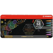 Stabilo Pen 68 Metallic metalni set flomastera, mješovite boje, 8 kom