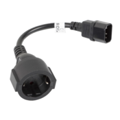 LANBERG IEC 320 C14 na SCHUKO(F) adapterski kabel za UPS 20CM crni