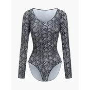 cfab Oblikovanje postave Bodysuit Sculpting Shapewear Longsleeve mit Slip antracit