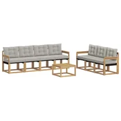 Set vanjskih sofa s jastukom 8 pcs Bijela i svjetlosiva