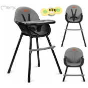 MoMi Reki otroški stol, za hranjenje, črn