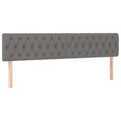 Vidaxl Posteljno vzglavje temno siva 180x7x78/88 cm blago
