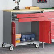 vidaXL orodna omara s kolesi in zaklepom 75x45x85 cm rdeča jeklo
