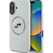 Ovitek Karl Lagerfeld Liquid Silicone KCH Heads MagSafe iPhone 16 - bež (brez embalaže)