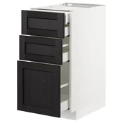 METOD / MAXIMERA Pod.elem.3front/2dnj/1srd/1vis.fiok, bela/Lerhyttan crno bajcovano, 40x60 cm
