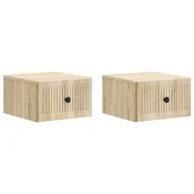 vidaXL Stenski nočni omarici 2 pcs Sonoma hrast 33 x 34,5 x 20 cm