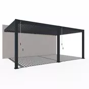 Bioklimatska pergola Antares — Stenska/4 x 8/Antracit/Ročni