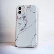 Infostyle Silikonski ovitek Marble za iPhone 14 Bela/TPU silikon