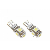 M-LINE žarnica LED 12V W5W-T10 5xSMD 5050 CANBUS, bela, par