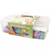 PLAYBOX Barviti Montessori mozaik žebljički z gobami 250 kosov 6 predlog + tabla