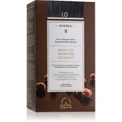 Korres Argan Oil permanentna barva za lase z arganovim oljem odtenek 1.0 Black