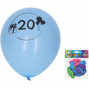 Balon 30 cm - set od 5 komada, sa brojem 20
