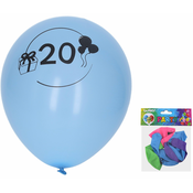 Balon 30 cm - set 5, s številko 20