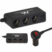 shumee Razdelilnik za vžigalnik cigaret 12-24V 2xUSB 120W